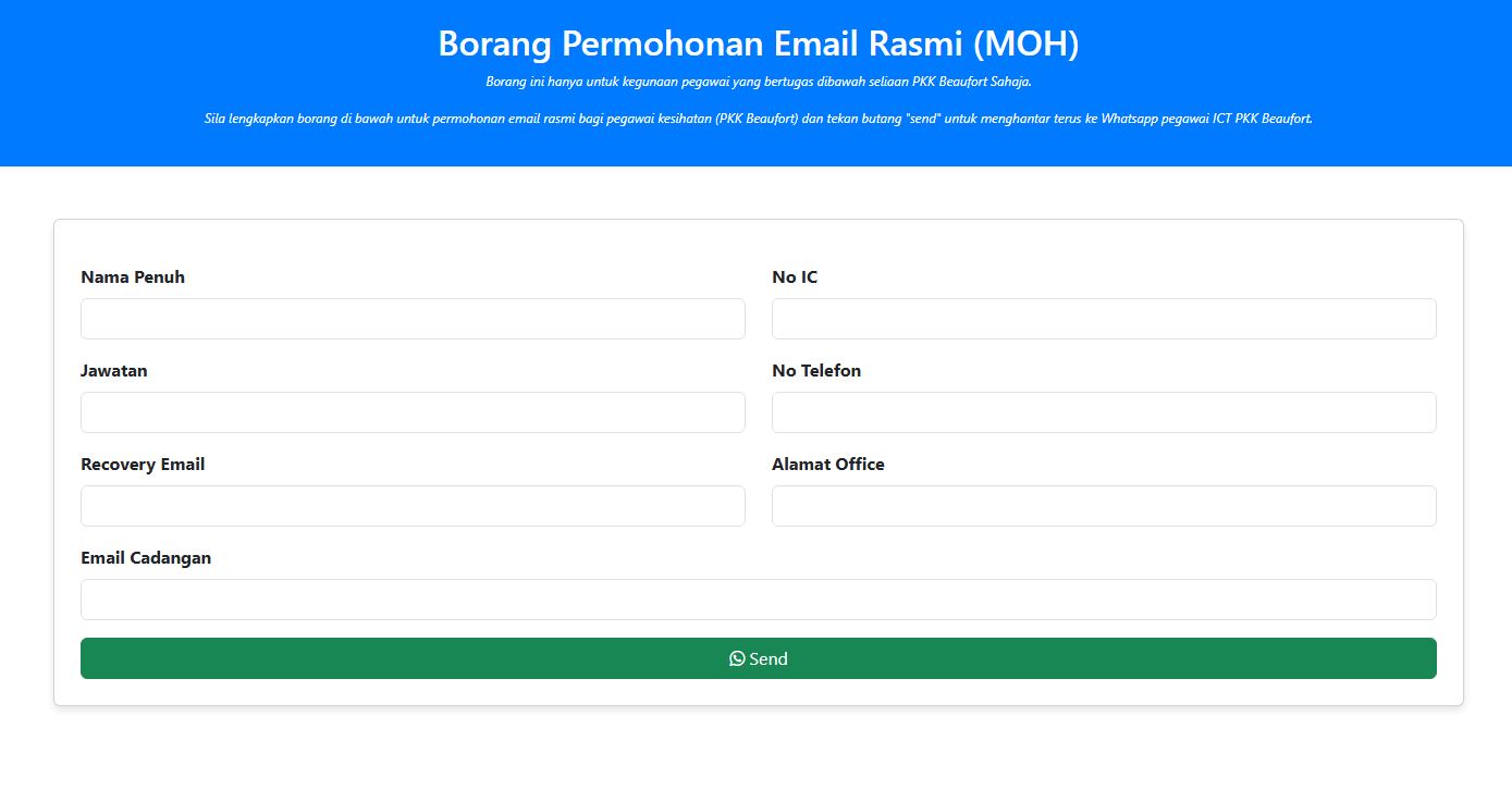 PERMOHONAN EMAIL RASMI (@moh.gov.my)